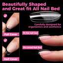 UNA GELLA Gel Nail Tips Square & Squoval Short, 504pcs Short Round Square Nail Tips Pre Etched Squoval Soft Gel Clear Fake Nails Full Cover For Nails Extension Home DIY Salon 12 Sizes