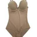 Lingerie Spaghetti Strap Bodysuit Slim Fit Beige, Size: S