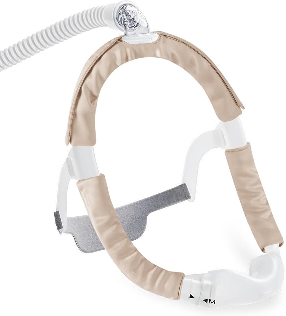 3 Pack Satin CPAP Strap Covers, CPAP Mask Cushions, Universal and Comfort CPAP Mask Strap Pads to fit Dreamwear Headgear for Reducing Red Marks CPAP Hair Protector for Women (Champagne Color)