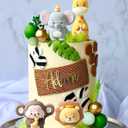 JeVenis Cute Jungle Baby Shower Cake Decoration Safari Animals Cake Decoration Wild One Cake Decoration Two Wild Cake Topper Giraffe Monkey Cake Topper