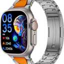 Metal Band Compatible with Apple Watch Bands 49mm 46mm 45mm 44mm 42mm 41mm 40mm 38mm for Men and Women, AOKOOR Tool-Free Quick-Adjust Metal Apple Watch Bands for iWatch Bands Ultra 2, SE, Ultra Series 9 8 7 6 5 4 3 2 1 (Titanium)