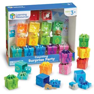 Learning Resources Counting Surprise Party - Toddler Montessori Toys, Stacking Preschool Activities, Matching Color Game, Homeschool, Fine Motor Skills, Gifts For Boys And Girls, Manipulatives
