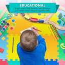 ProSource Baby Play Mat, Soft Foam Floor Tiles for Kids, Interlocking EVA Panels for Playpen Use, Crawling Development Surface, Safe Non-Toxic Toddler Flooring, 36 Tiles, Multicolor