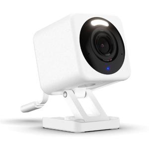 WyzeCam v4 Security Camera, 2K HD WiFi Smart Home Surveillance Camera, Indoor/Outdoor, Motion Activated Spotlight&Siren, Pet/Baby Monitor, Enhanced Color Night Vision, 2-Way Audio, Wired, White
