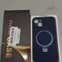 Designed for iPhone 14 Case with Magnetic Invisible Stand Compatible with Mag-Safe Military Drop Tested Shockproof Silicone Phone Cases for Women Men 6.1", Dark Blue 251009