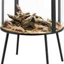 PROLEE 130 Gallon Bearded Dragon Tank, Round Reptile Enclosure with Stand, Large Lizard Terrarium with 360° Clear View and Mesh Top for Chameleon, Gecko, Snake