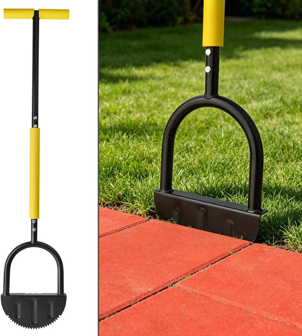 Gunpla Half Moon Edger Lawn Tool, 42" Heavy Duty Half Moon Lawn Edger Manual Grass Edger with T-Grip Handle for Landscaping, Sidewalks, Grass, Flower Bed, Yard and Garden Edging