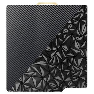 Double Sided PEO PET Build Plate for Bambu Lab X1C/X1/X1E/P1P/P1S/A1, Smooth Diamond PEO+Carbon Fiber Texture PET Spring Steel Sheet Plate 257x257mm for Bambu 3D Printer