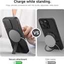 SURITCH for iPhone 16 Pro Max Case with Magnetic Camera Slide Cover and Adjustable Kickstand, Compatible with MagSafe, Shockproof Bumper Case Slim Protective Cover 6.9 Inch, Black