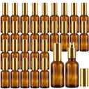 Roshtia 30 Pcs 2 Oz/ 60 ml Amber Glass Spray Bottle Refillable Perfume Atomizer Clear Decorative Empty Bottles with Fine Mist Sprayer Pump for Face Body Travel