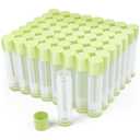 LotFancy Lip Balm Tubes Empty, 60PCS 5.5ml (3/16 Oz), Clear Lip Balm Container Tubes with Green Caps, BPA Free & Leak Free, Refillable