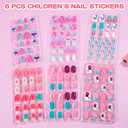 Press on Nails Kit For Kids, Cute Stuff For Little Girls Press On Nails Set, Suitable for Children Aged 4 To 12 Press On Nails, Reusable Stick On Fake Nails No Glue Needed For Girls Set1 (01)