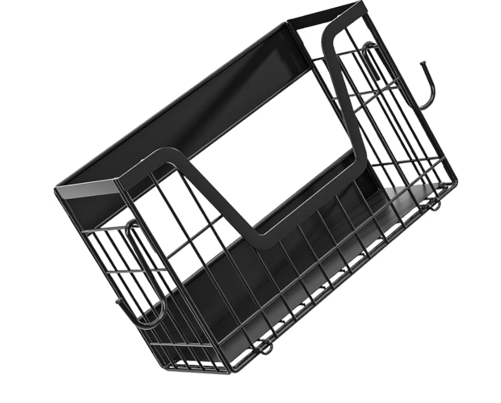 Kitchen Storage Basket Folding Hollow Fridge Side Basket Space Saving Metal Wire Shelf Snacks Rack Enduring Fridge Side