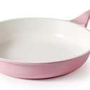 SENSARTE Nonstick Ceramic Frying Pan 9.5-Inch, Healthy Non Toxic Skillet, Induction Compatible Omelet Pan with Heat Resistant Handle, PFAS-Free, Pink