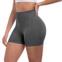 ATHVOTAR Workout Gym Biker Shorts Women: High Waisted Seamless Sports Running Butt Lifting Shorts Sets (L)