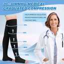2Pairs Ktinnead 20-30mmHg Thigh High Compression Stockings for Women, Thigh High Compression Socks, Medical Compression Stockings for Pregnant, Teacher, Doctor, Varicose Veins, Swelling, lymphedema, Size Small