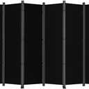 SUNALLY Room Divider 6FT Folding Privacy Screens, 6 Panel Fabric Divider for Room Separation, 132" W Freestanding Portable Wall Dividers Screen for Home Dorm Studio Office, Black