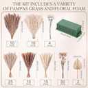 Tigeen 31.5" 138 Pcs Natural Pampas Grass Boho Decor Natural Blades Roses