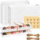 Kucoele 25 Pack Strawberry Boxes with Clear Lids, Disposable Macaron Boxes To Go Dessert Containers for Packaging Chocolate Covered Strawberries, Cookies, Cocoa Bombs, Truffles (White-25pcs)