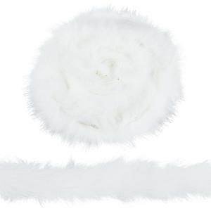 78.74 Inch Faux Craft Fur Fabric Strip White Shaggy Plush Fuzzy Precut Strips Soft Soild Fluffy Furry Ribbon Roll Sewing Trim for Sewing Making Clothes Costume Home Decor Cosplay Christmas