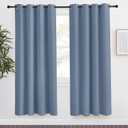 NICETOWN Blackout Curtain Panel, W55 x L78, 1 PC, Stone Blue Color, Light Blocking Room Darkening Window Drape for Nursery/Bedroom, Ring Top