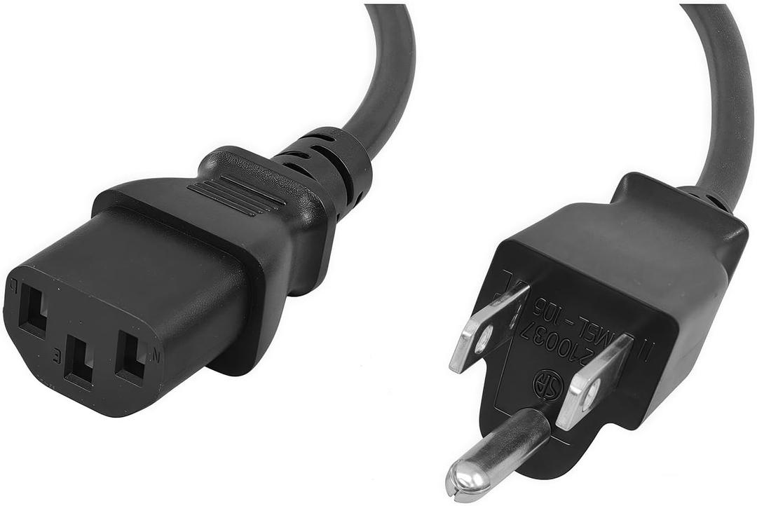 Kado 1.5m 3 Prong AC Power Cord, 5 Feet 125 Volts 10 Amps Power Cable for Electronics, Dekstop PC, TV, Computer, Printer, Radio, Monitor, Sceptre, Samsung, Dell, Panasonic, Vizio, LG, Asus