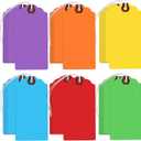 300 Pcs Colored Hang Tags with String Attached,Large Shipping Tags Paper Hanging Tags with Elastic Rope Attached,Writable Gift Tags Blank for All Occasions