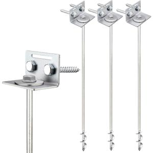 Ground Anchors Screw In - 24" Set of 4,6,8 with Brackets and Drill Bit - Earth Anchors - Mobile Home Anchors - Storage Shed Anchor Kit - Swing Set Anchors for Metal Swing Set - Playset Anchors - Ties