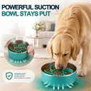Slow Feeder Dog Bowls with Non-Slip Base for Large Dogs - Food Grade Stainless Steel Slow Feed Dog Bowl - Anti Gulp Metal Feeding Bowl Set with Lick Mat - Dishwasher Safe