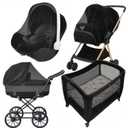 Enovoe Mosquito Net for Stroller - Bug Net for Stroller - Black Breathable Durable Polyester Mesh - Fits Strollers, Bassinets, Cradles, Playards - Pack N Plays Mini Cribs - Machine Washable