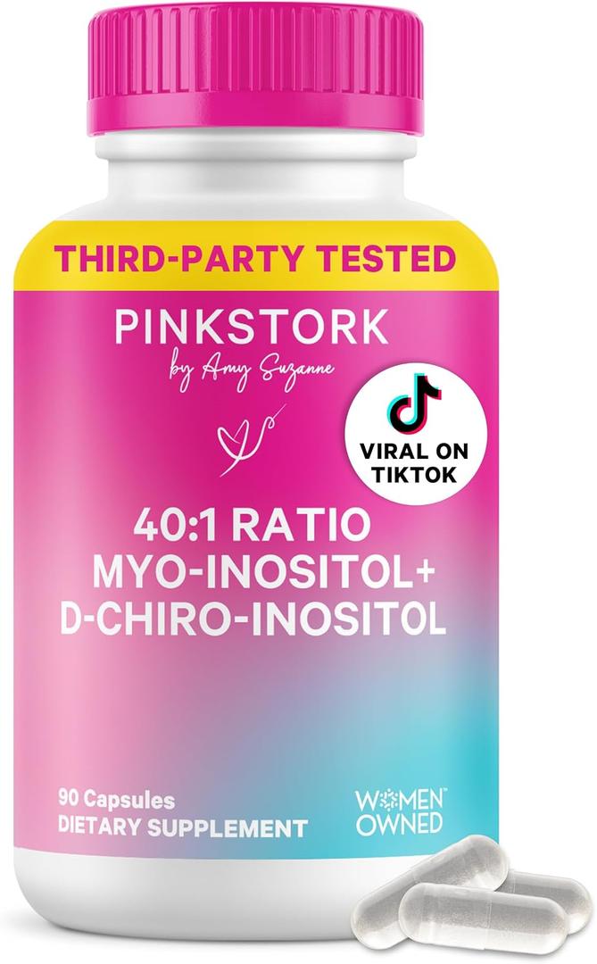 Pink Stork Inositol Supplement for Women 40:1 Myo & D-Chiro, 90 Count, BBD 05/2029