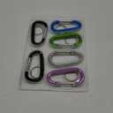 6PCS Black Carabiner Caribeaner Clip,3" Large Aluminum D Ring Shape Carabeaner with 6PCS Keyring Keychain Hook (Multi-color)