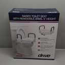Drive Medical RTL12027RA 2-in-1 Raised Toilet Seat with Removable Padded Arms, Standard Seat