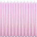 24 Pack Pink 10-Inch Taper Candles, Unscented & Smokeless Dripless Candlesticks 7-8H Long Burn Time - Paraffin Wax Ideal for Wedding, Holiday, Dinner Table, Home Decor, Parties, Christmas