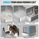 WoofiGo Enclosed Stainless Steel Cat Litter Box with Lid, XL Extra Large Litter Box for Big Cats, Metal Litter Pan High Sided, Never Absorbs Odors, Anti-Urine Leakage, Include Scoop (Light Grey)