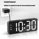 KWANWA Bedside Clock with Oversized Buttons, 2.4'' LED Digits Display, 24H Memory & Battery Save Mode, Ideal for Kitchen/Garage/Hurricane Preparedness (Includes 59" Charging Cable) Black