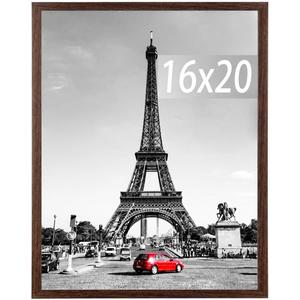 kennethan Picture Frame, Wall Gallery Poster Frames, Horizontal or Vertical Wall Mounting (Brown, 16x20-1 Pack)