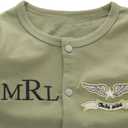 LXKIKMM Toddler Baby Boys Pilot Jumpsuit Set Toddler Outfits with Cap and Scoks (Green)