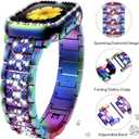 Compatible for Apple Watch Band with Screen Protector Case, Jewelry Replacement Bands 46mm 45mm 44mm 42mm 41mm 40 mm 38mm 2 Pack Protective Cover for iWatch Series 11/10/9/8/7/6/5/4/3/2/1/SE Women