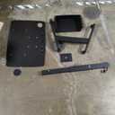 AVLT 44" Height Adjustable Foot Pedal Rolling Desk with Shelf (3 ft 8 inches) - Pneumatic Laptop Standing Desk Cart - Mobile Laptop Cart - Black Computer Projector Cart with Brake Casters