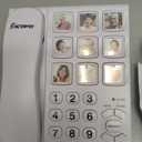Big Button Phone for Seniors, Corded Landline Telephone with Handsfree Function and 9 Groups of Memory, One-Touch Dialling,Suitable People with Vision Disorders/Hearing Damage (EX-LD-858HF)