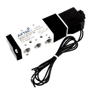 URBEST Black White 3 Position Solenoid Valve 4V110-06 P T1/8 Air Outlet Connector 12V 2.5W