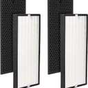 Fette Filter - Air Purifier True HEPA Replacement Filter Set Compatible with Rowenta PU6010 and PU6020 Intense Pure Air XL Purifier Series. Part Number XD6077U0 & XD6066 - Pack of 2