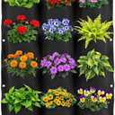 WFIST Vertical Hanging Planter Bag, Breathable Felt Wall Garden Planter with Metal Grommets, Indoor/Outdoor Space-Saving Herb & Flower Growing Pouch (12-Pocket)
