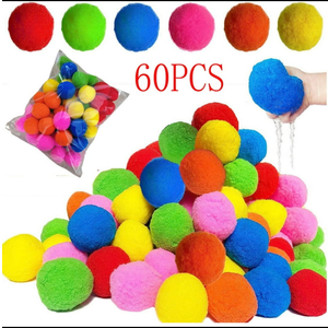 60Pcs Reusable Water Balloons, Refillable Water Balls for Kids Outdoor Toys Games, Summer Toys Ball for Pool and Backyard Fun, Splash Balls for Beach Fun Games for Boys Girls