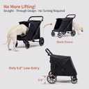Dog Stroller for Large Dogs, 100 Lbs Capacity Heavy Duty Extra Large Pet Stroller for Medium Dogs, All Terrain Dog Wagon Cart with 12" PU Wheels, Shock Absorption, Adjustable Handle, Black