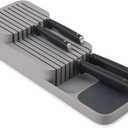 DrawerStore Knife Organizer, holds up to 9 knives, Kitchen Organization & Drawer Storage – Compact, Grey