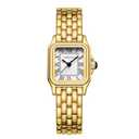 CHEETAH Watches for Women with Small Vintage Bracelet, Gold White Face, Rectangular Case, Roman Dial