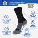 Athletic Socks for Women and Men (2 Pairs) Sport Running Crew Socks - Moisture Wicking Sock for Hiking, Cycling, Gym (Black, L)