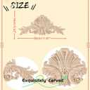 Wooden Carved Onlay Appliques Wood Carving Decal Unpainted Furniture Bed Door Cabinet Decor(13,30x14cm/11.81x5.52inch)